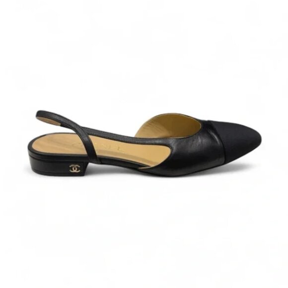 CHANEL Black Open-Toe Flats - Picture 3 of 5